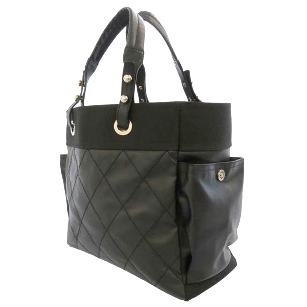 

Chanel Black Leather Paris Biarritz Tote Bag