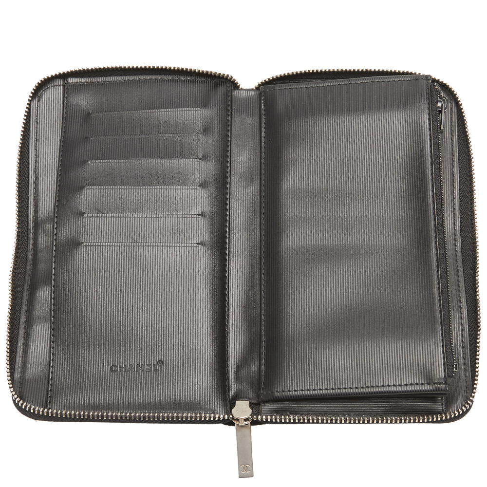 

Chanel Black Travel Line Zip Around Wallet