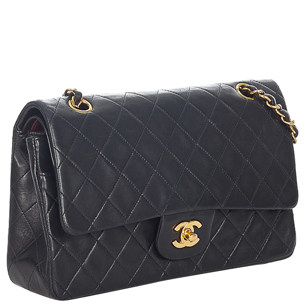 

Chanel Black Lambskin Leather Classic Double Flap Bag