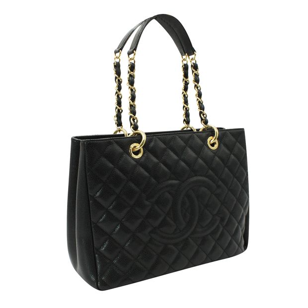 

Chanel Black Caviar Leather CC Tote Bag