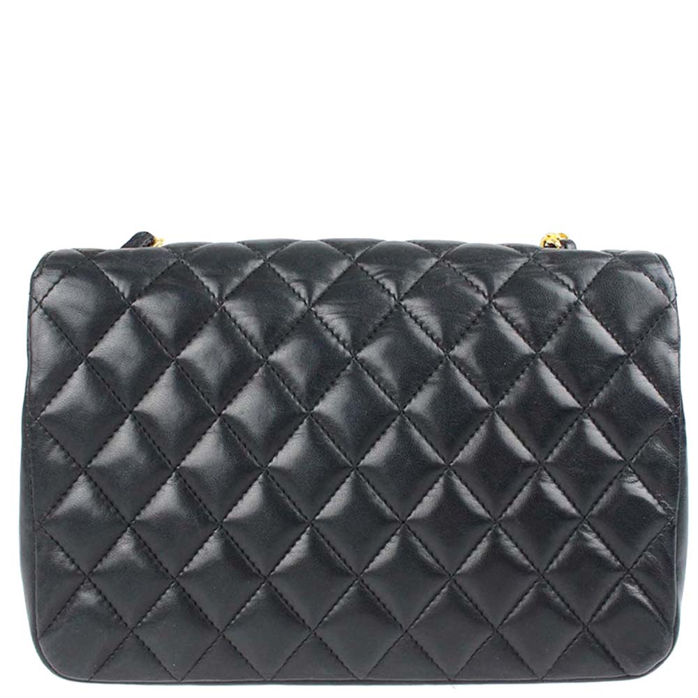 

Chanel Black Leather Vintage Single Flap Bag