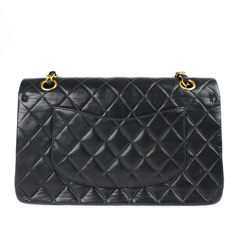 

Chanel Black Leather Vintage Double Flap Shoulder Bag