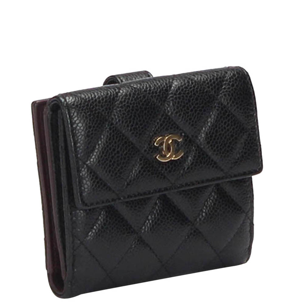 

Chanel Black Caviar Leather Compact Wallet