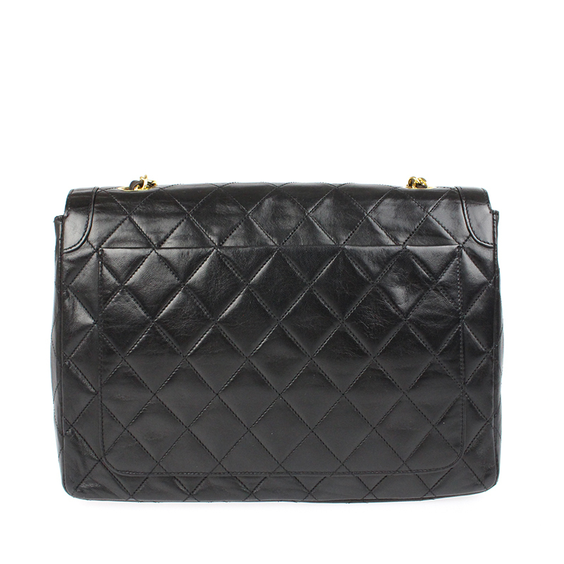 

Chanel Black Leather Vintage Flap Shoulder Bag