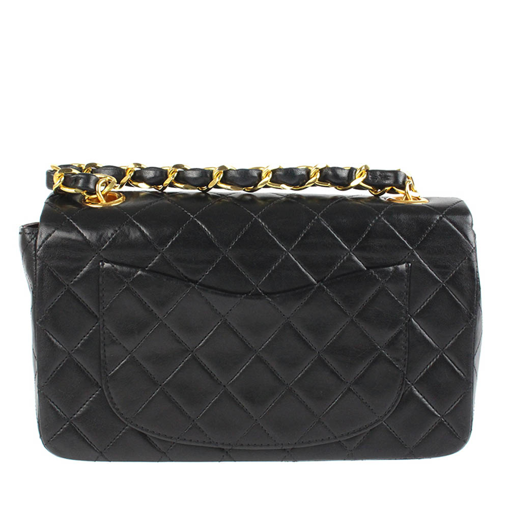 

Chanel Black Leather Vintage Single Flap Bag