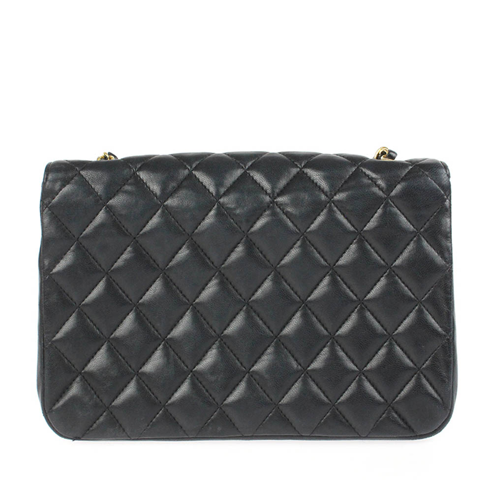 

Chanel Black Leather Vintage Single Flap Bag