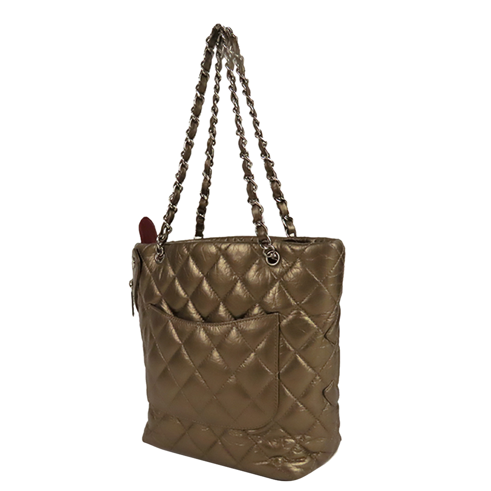 

Chanel Gold Leather Cotton Club Leather Tote Bag