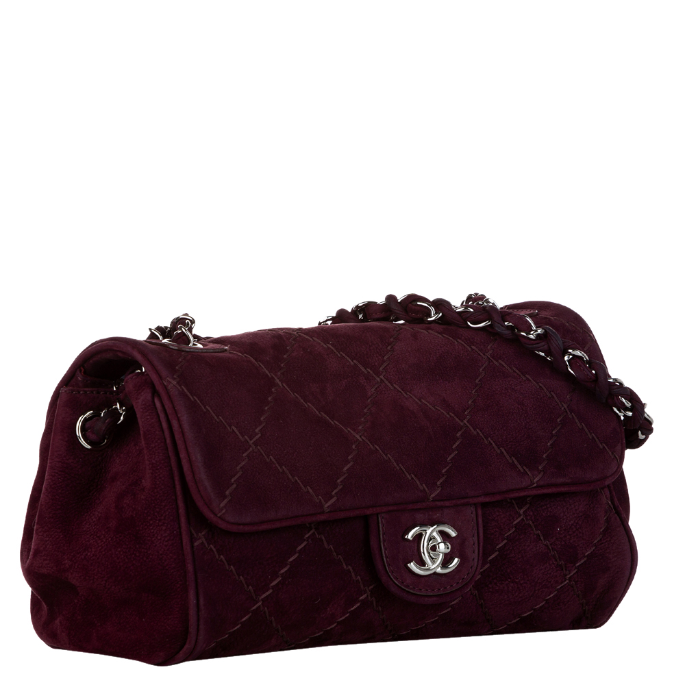

Chanel Purple Suede Classic Jumbo Single Flap Bag