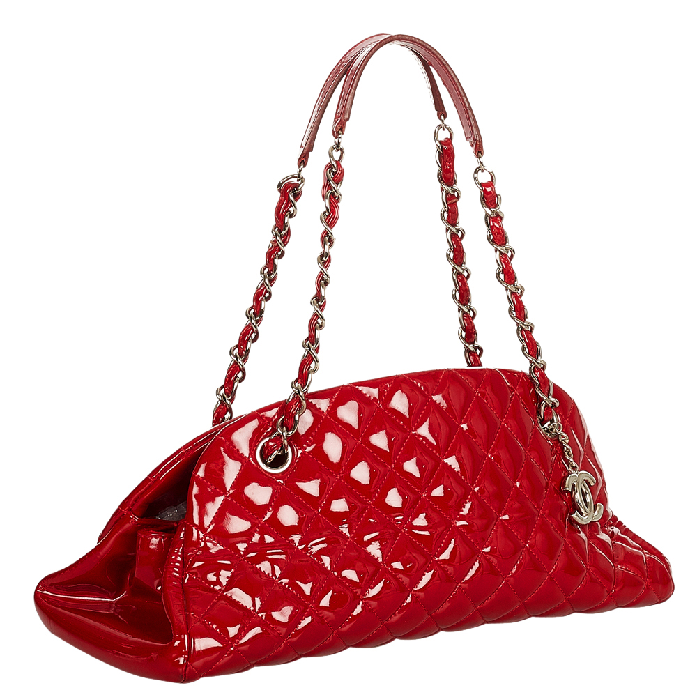 

Chanel Red Patent Leather Mademoiselle Bowling Bag