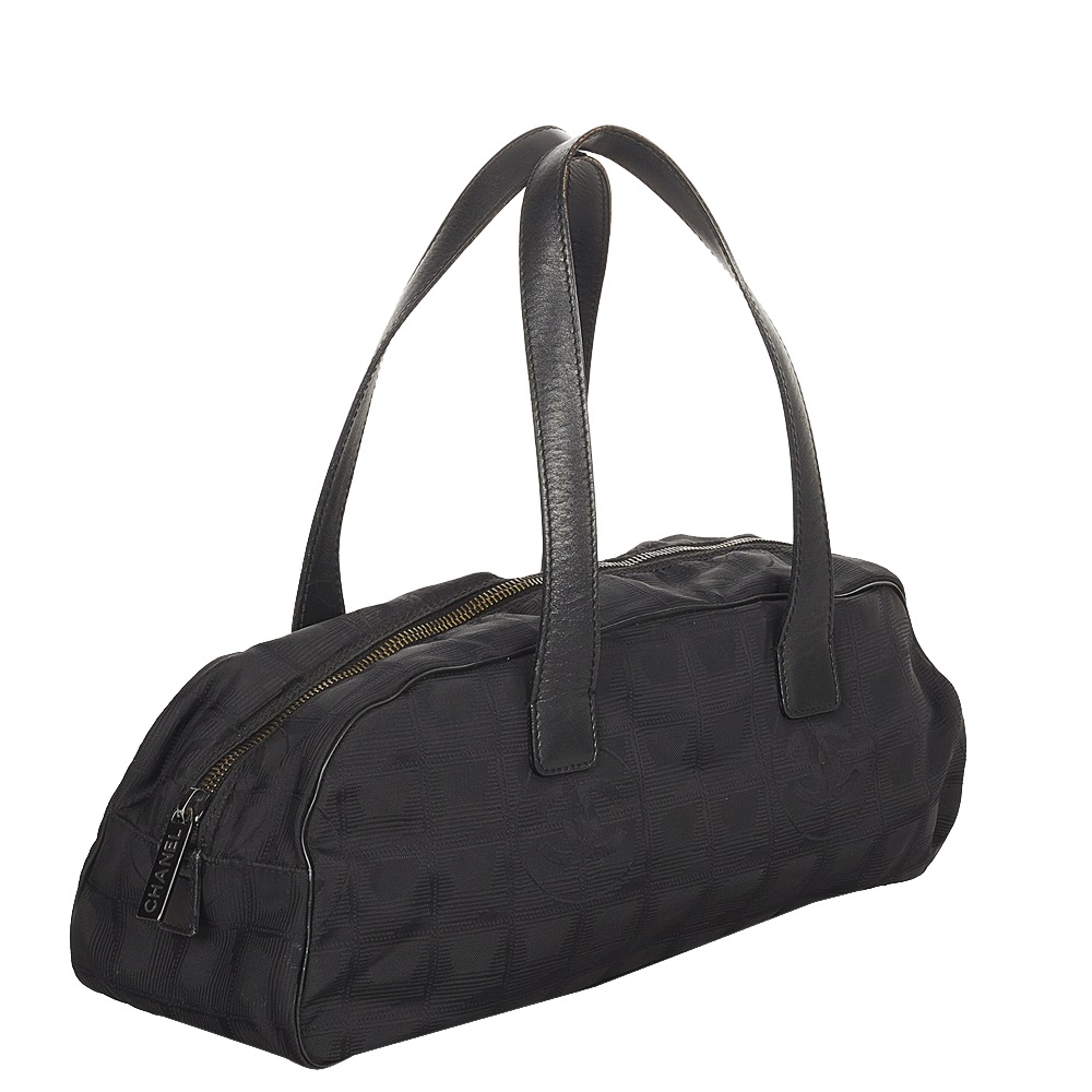 

Chanel Black Nylon New Travel Line Satchel Bag