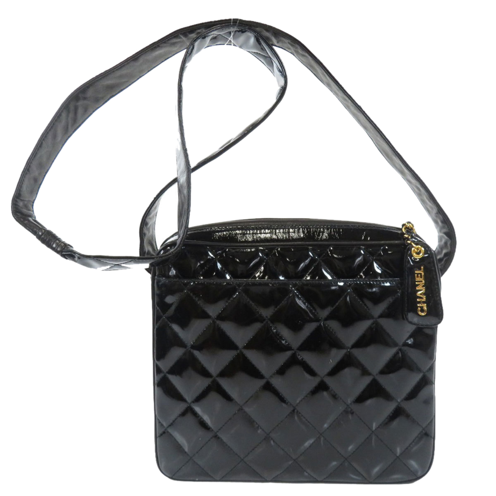 

Chanel Black Patent Leather CC Vintage Bag