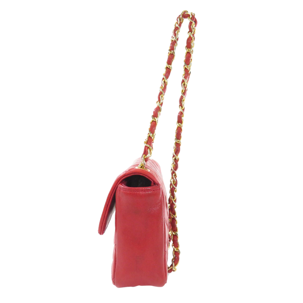 

Chanel Red Leather Vintage Flap Bag