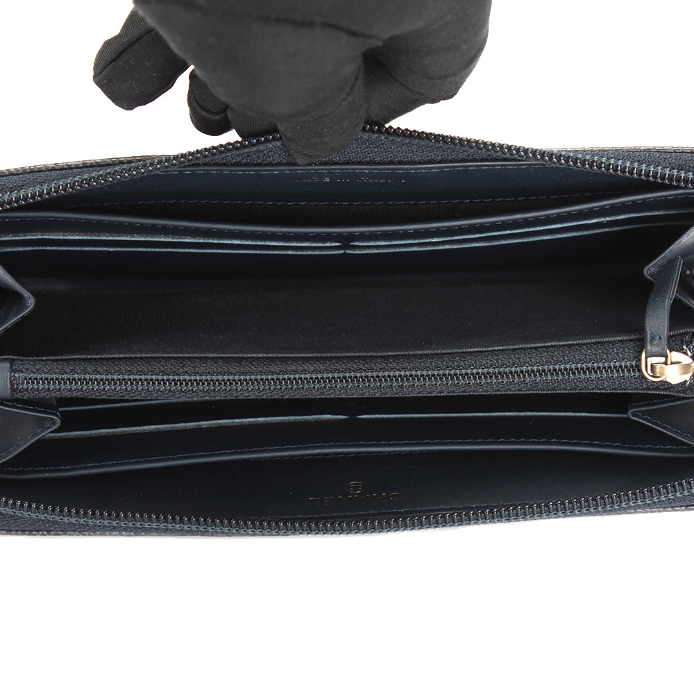 

Chanel Blue Caviar Leather Boy Long Wallet