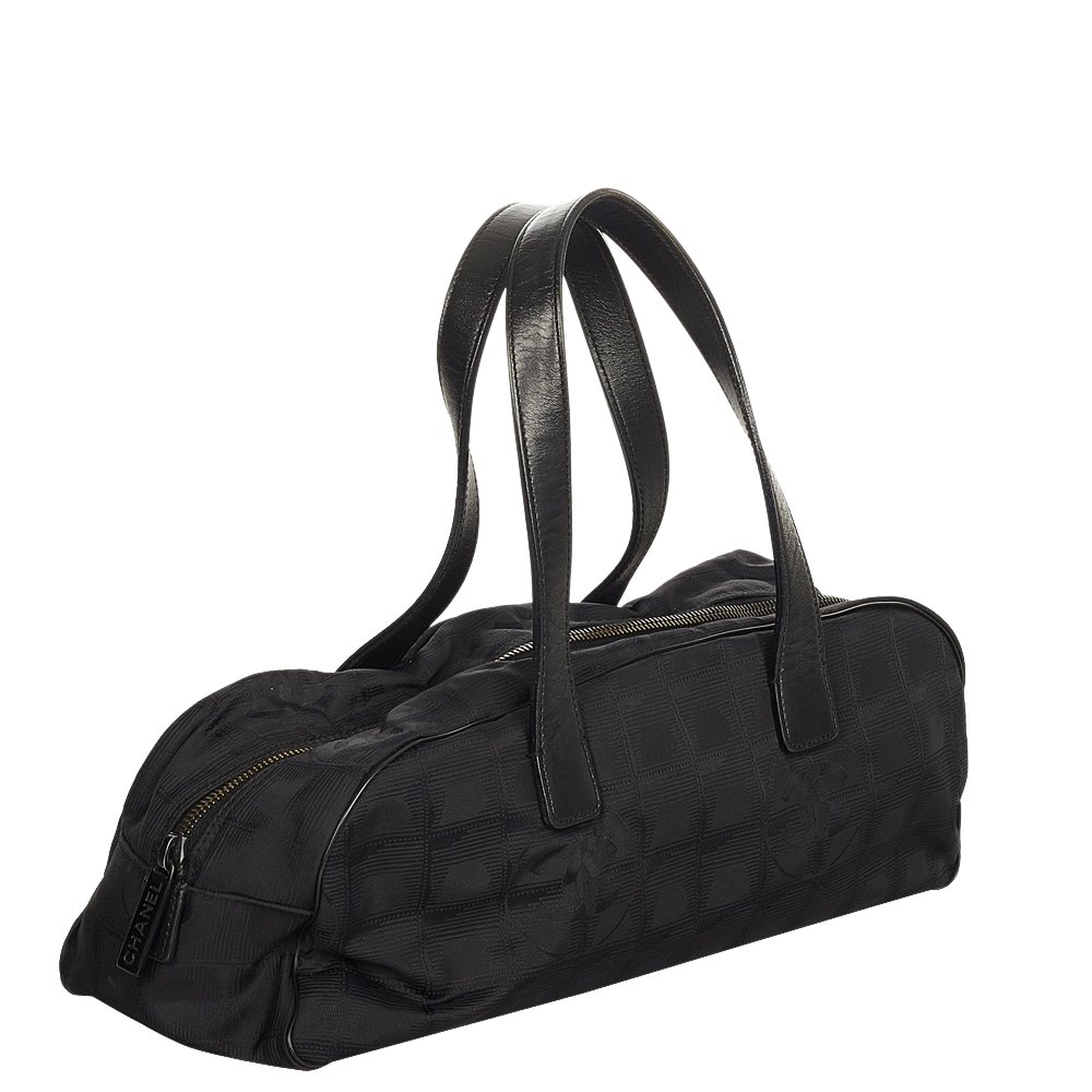 

Chanel Black Nylon New Travel Line Satchel Bag