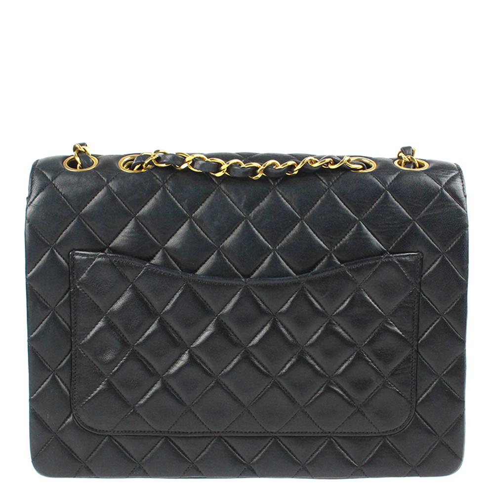 

Chanel Black Leather Vintage Flap Bag