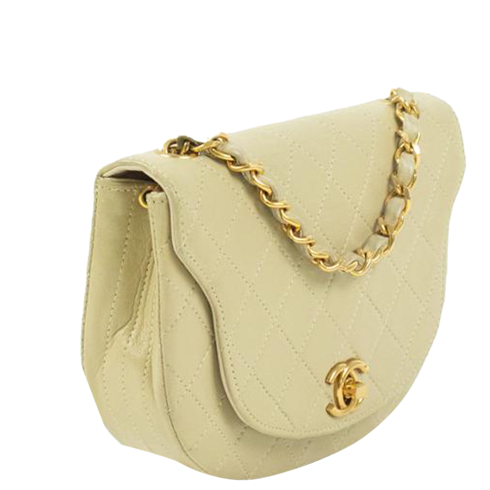 

Chanel Beige Leather CC Vintage Shoulder Bag