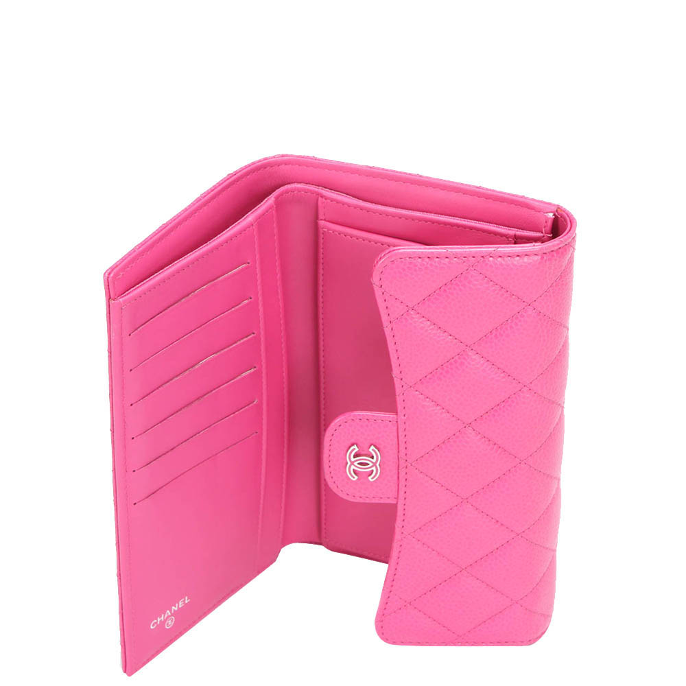 

Chanel Pink Caviar Leather CC Classic Flap Long Wallet