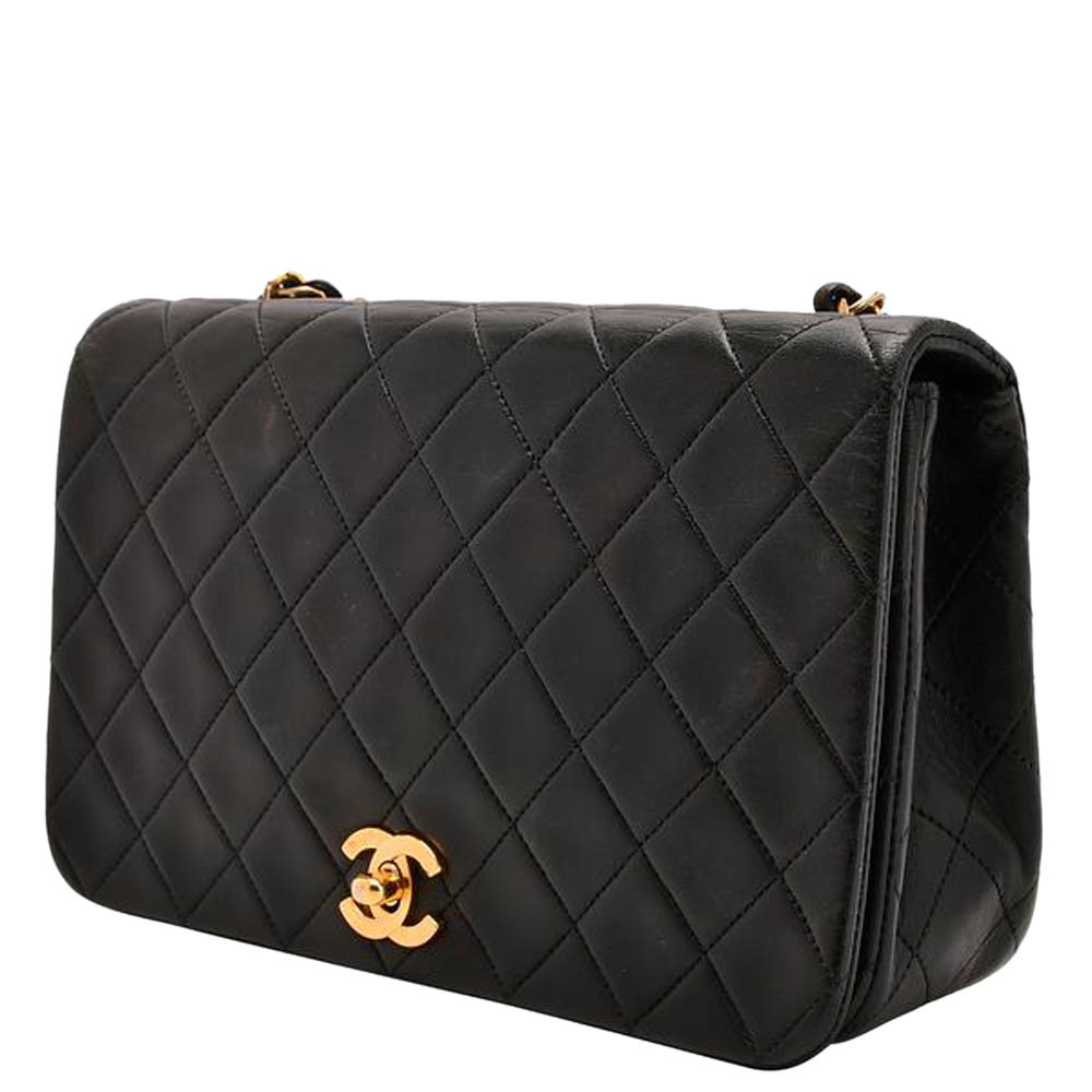 

Chanel Black Leather CC Single Flap Bag