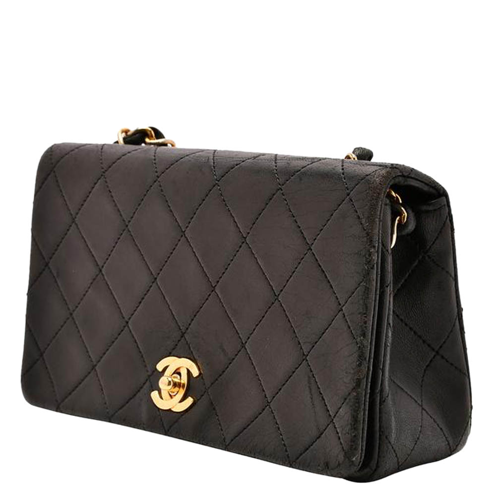 

Chanel Lambskin Quilted Small Single Flap Black
