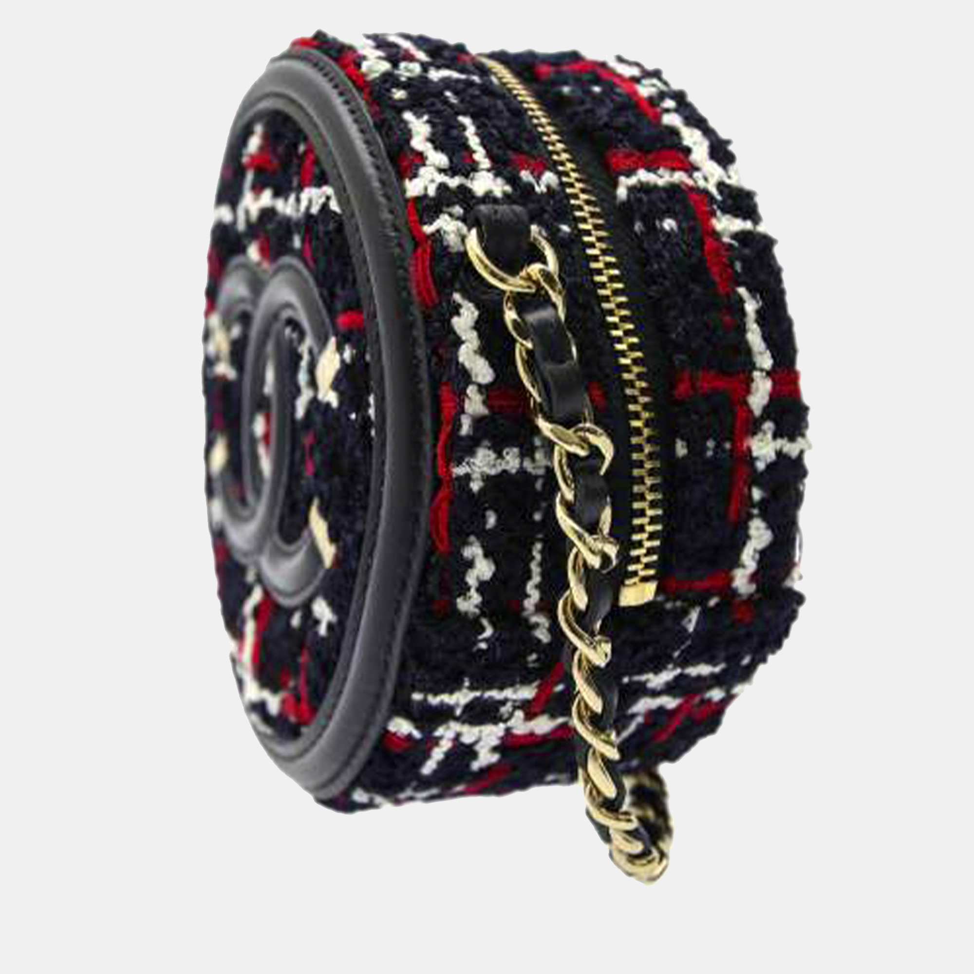 

Chanel Black/Red CC Filigree Tweed Crossbody Bag