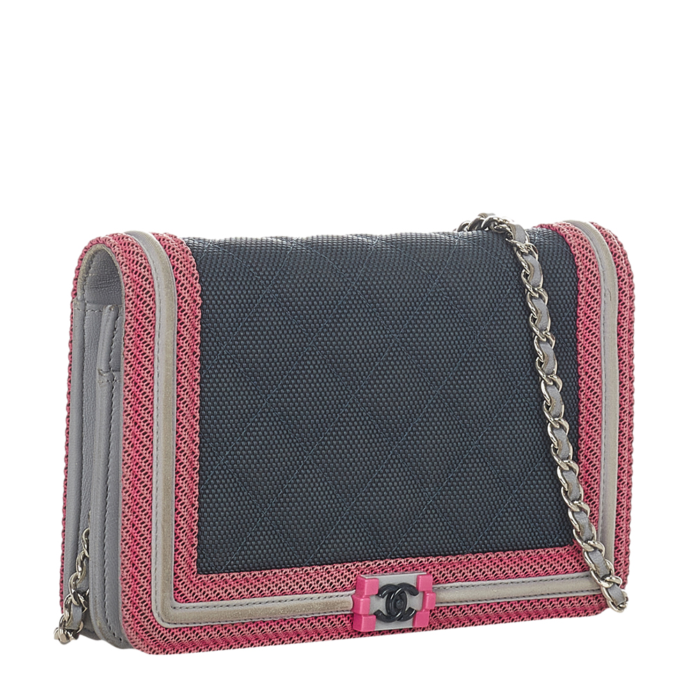 

Chanel Blue/Pink Quilted Canvas Fluo Boy Flap Bag