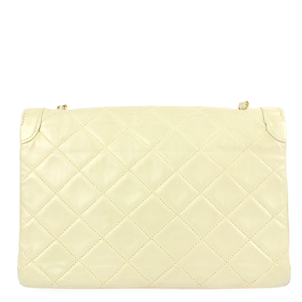 

Chanel Beige Leather Vintage Flap Bag