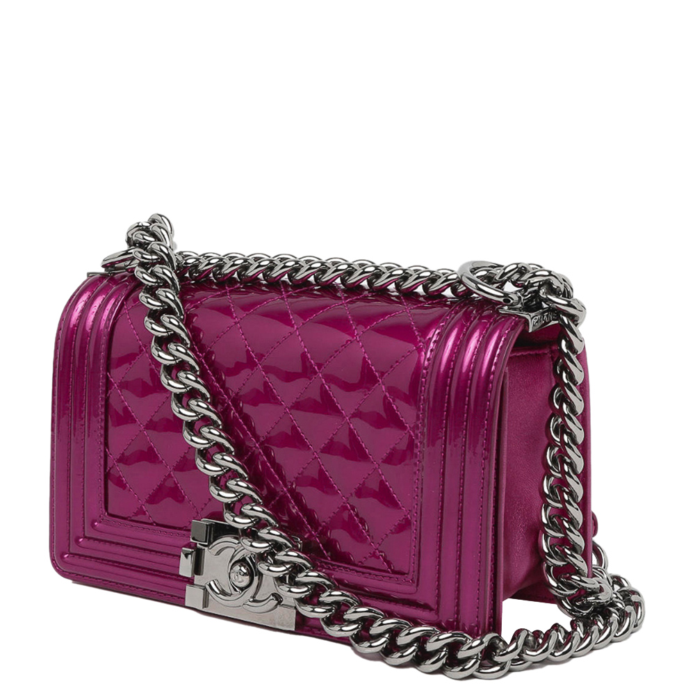 

Chanel Purple Patent Leather Boy Mini Flap Bag