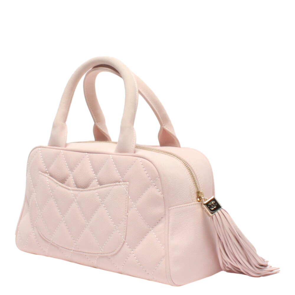 

Chanel Pink Leather CC Timeless Top Handle Bag