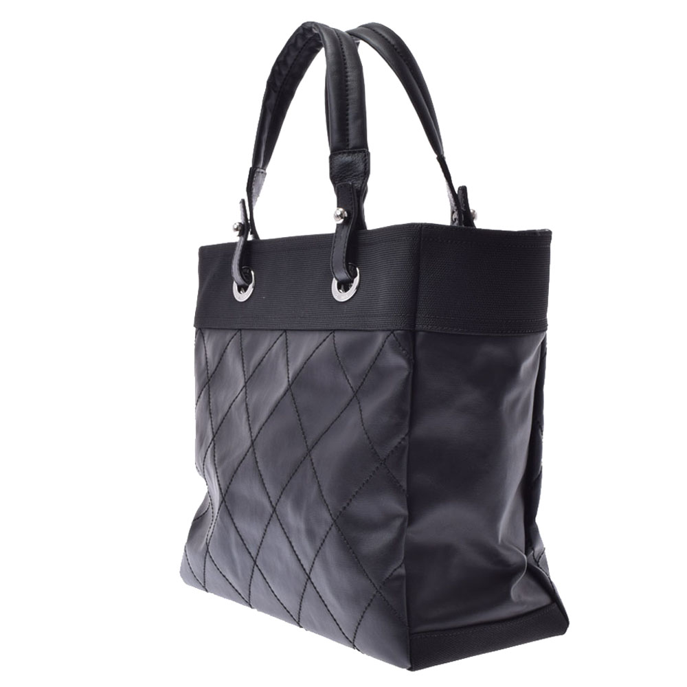 

Chanel Black Leather Paris Biarritz Medium Tote Bag