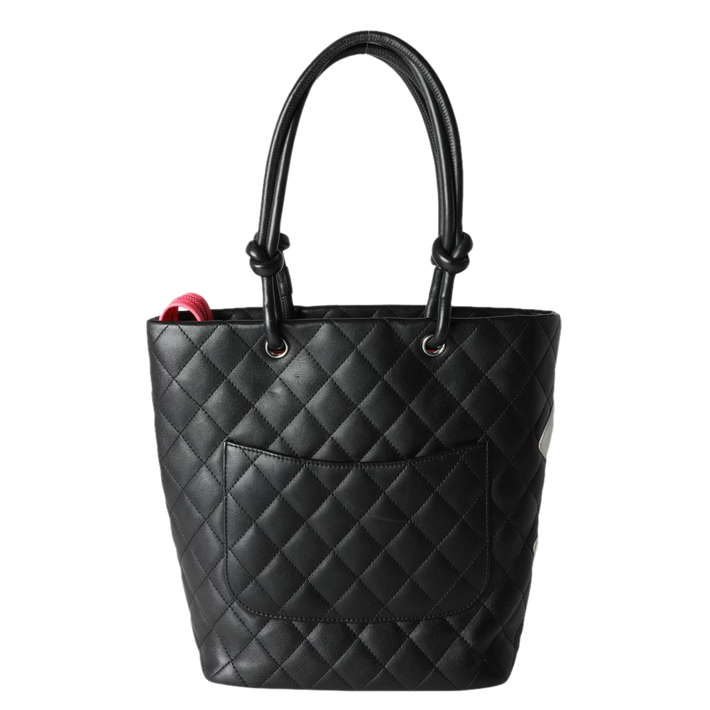 

Chanel Black/White Quilted Lambskin Small Ligne Cambon Tote Bag