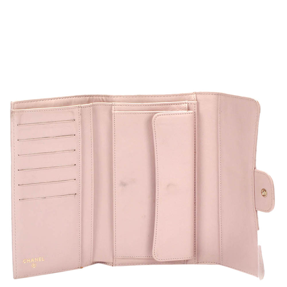

Chanel Pink Lambskin Leather Classic Flap Long Wallet