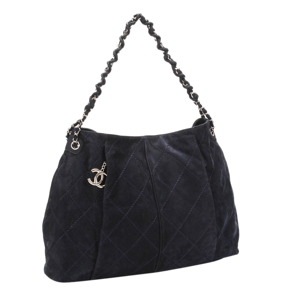 

Chanel Black Quilted Nubuck Leather Diamond Stitch Shoulder Bag