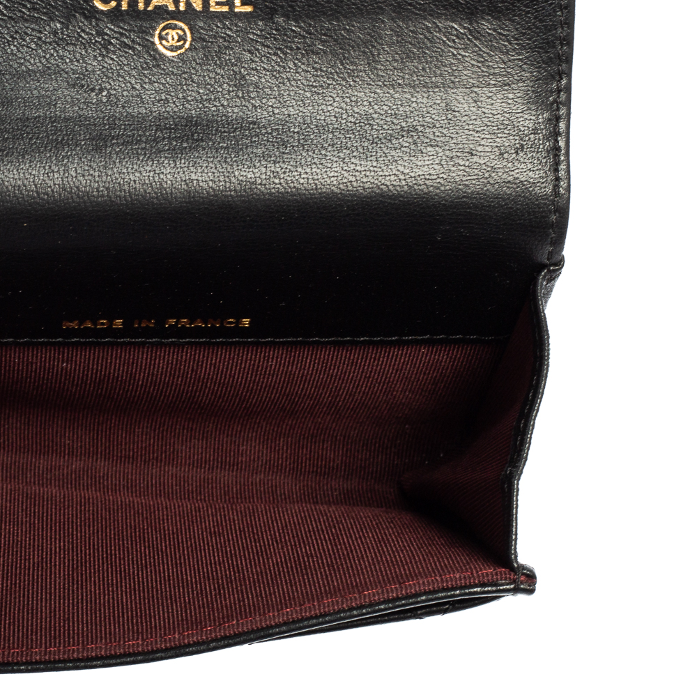 

Chanel Black Quilted Leather CC Classic Flap Card Case