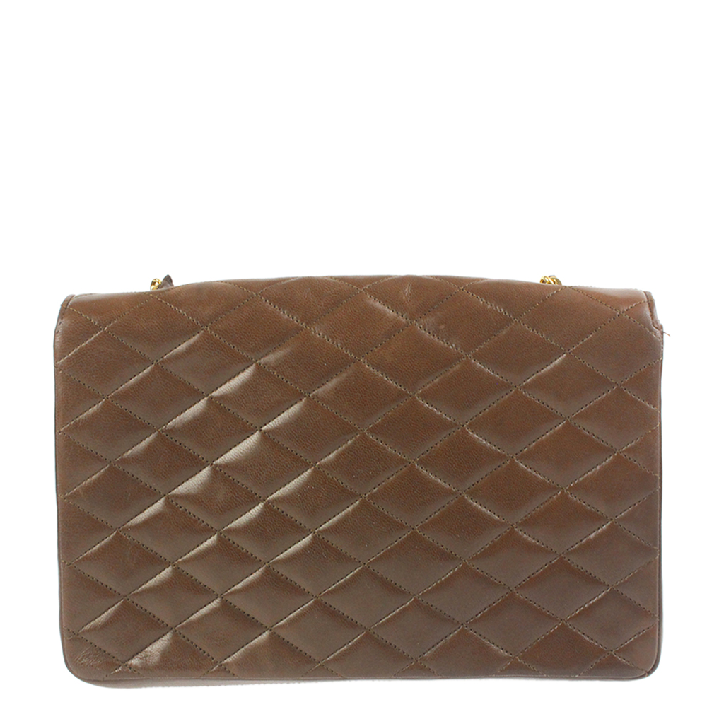 

Chanel Brown Leather Vintage Flap Bag