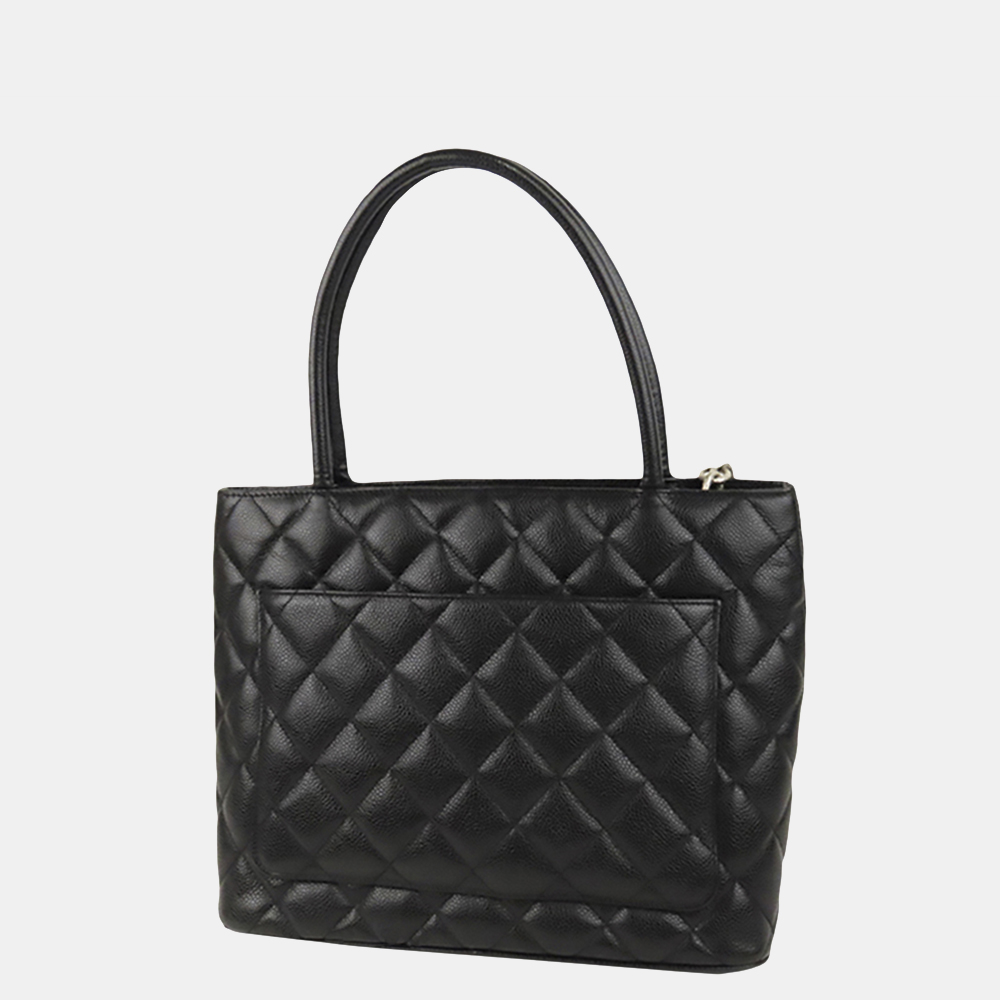 

Chanel Black Medallion Caviar Leather Tote Bag