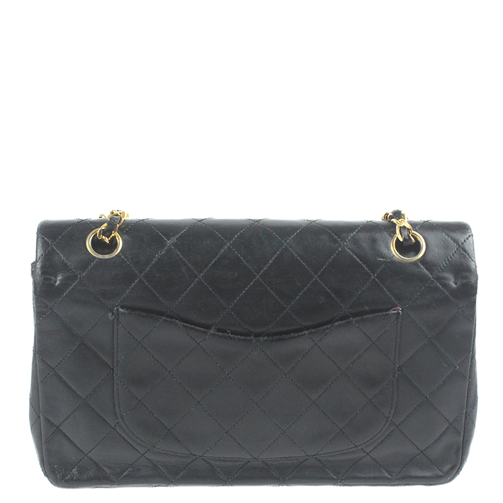 

Chanel Black Leather Vintage Double Flap Bag