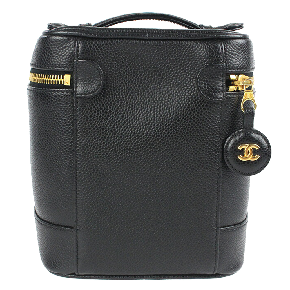 

Chanel Black Leather CC Vanity Case