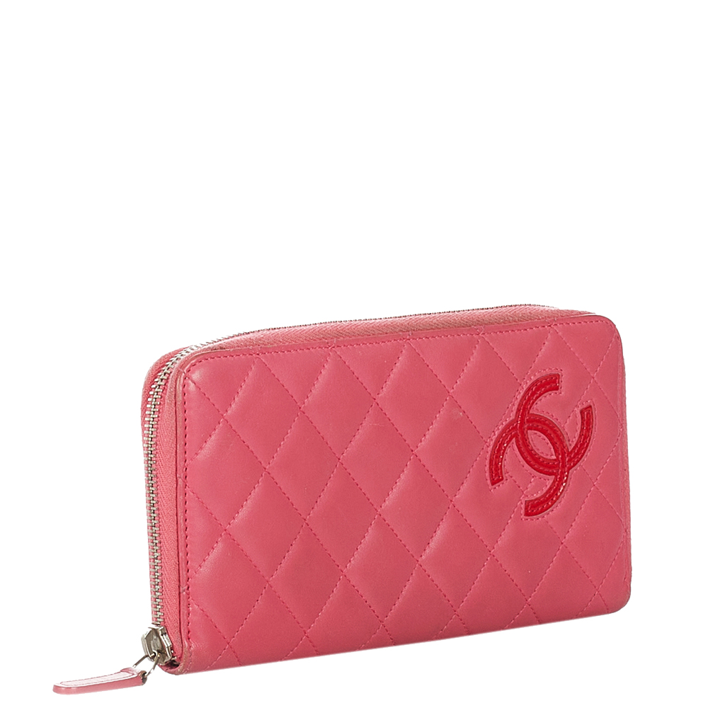 

Chanel Pink Leather Cambon Ligne Wallet