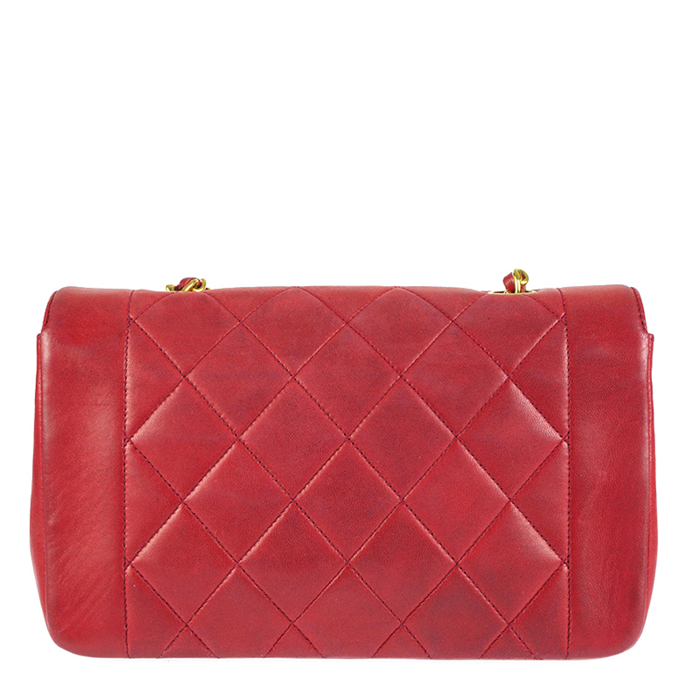 

Chanel Red Leather Vintage Diana Flap Bag