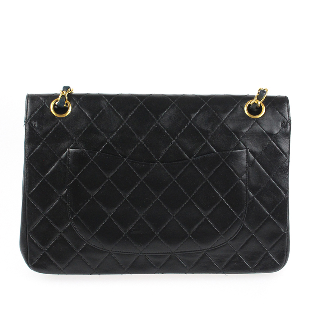 

Chanel Black Leather Vintage Double Flap Bag