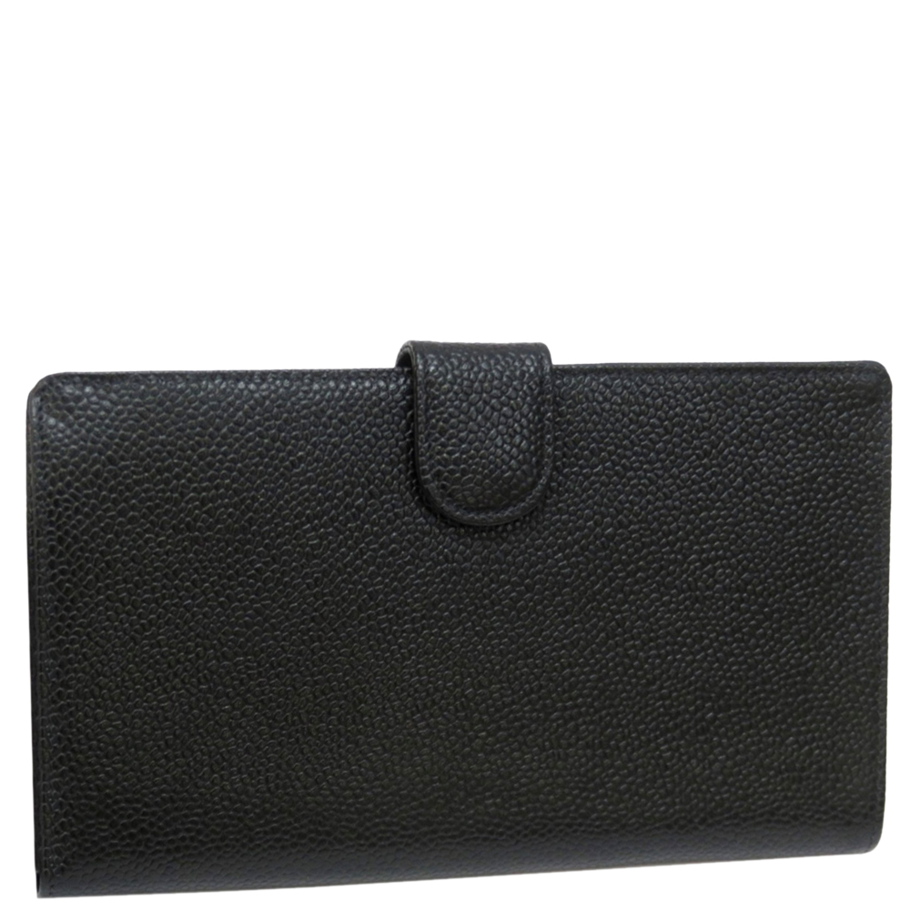 

Chanel Black Leather Vintage Timeless CC French Wallet