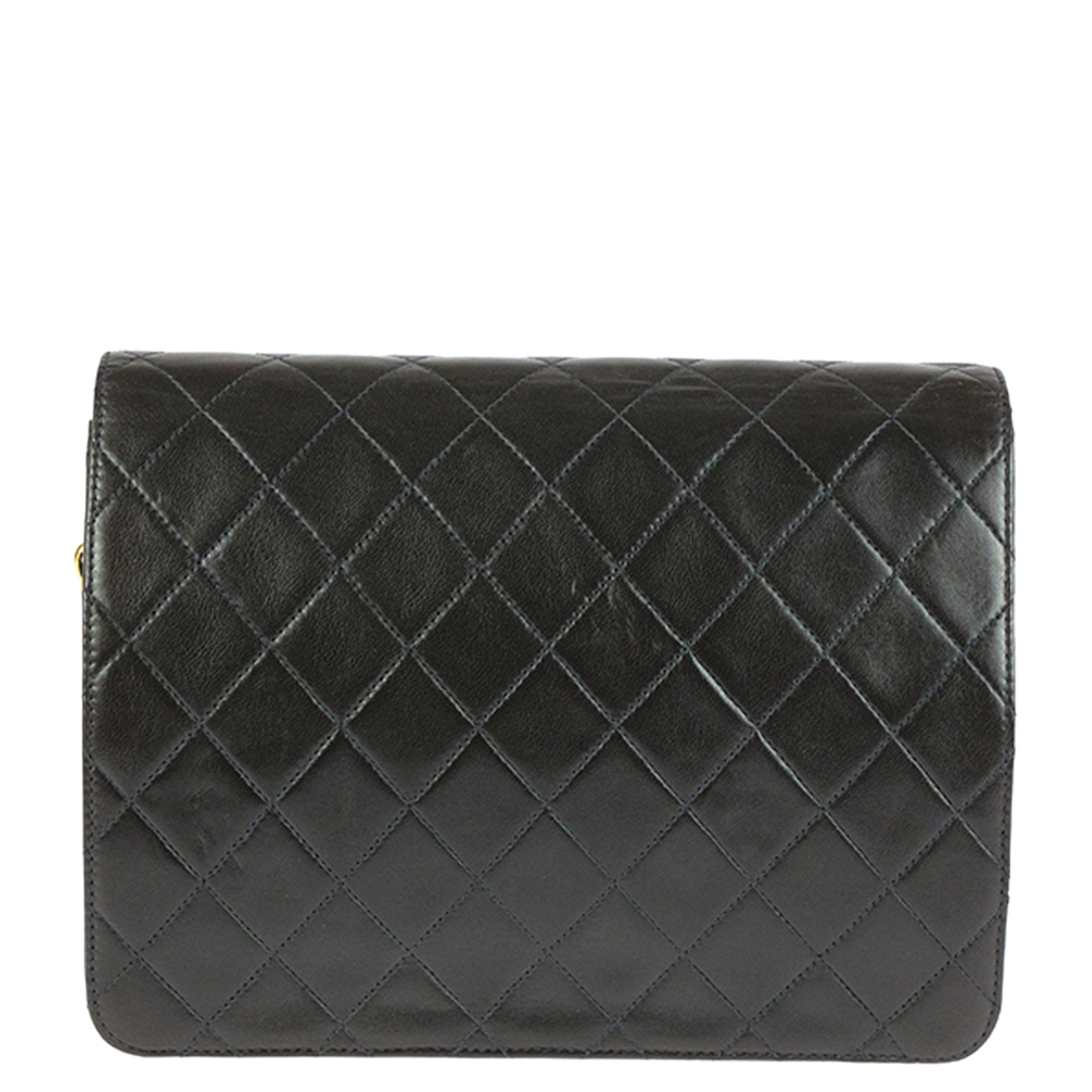 

Chanel Black Quilted Leather Vintage Single Flap Bag