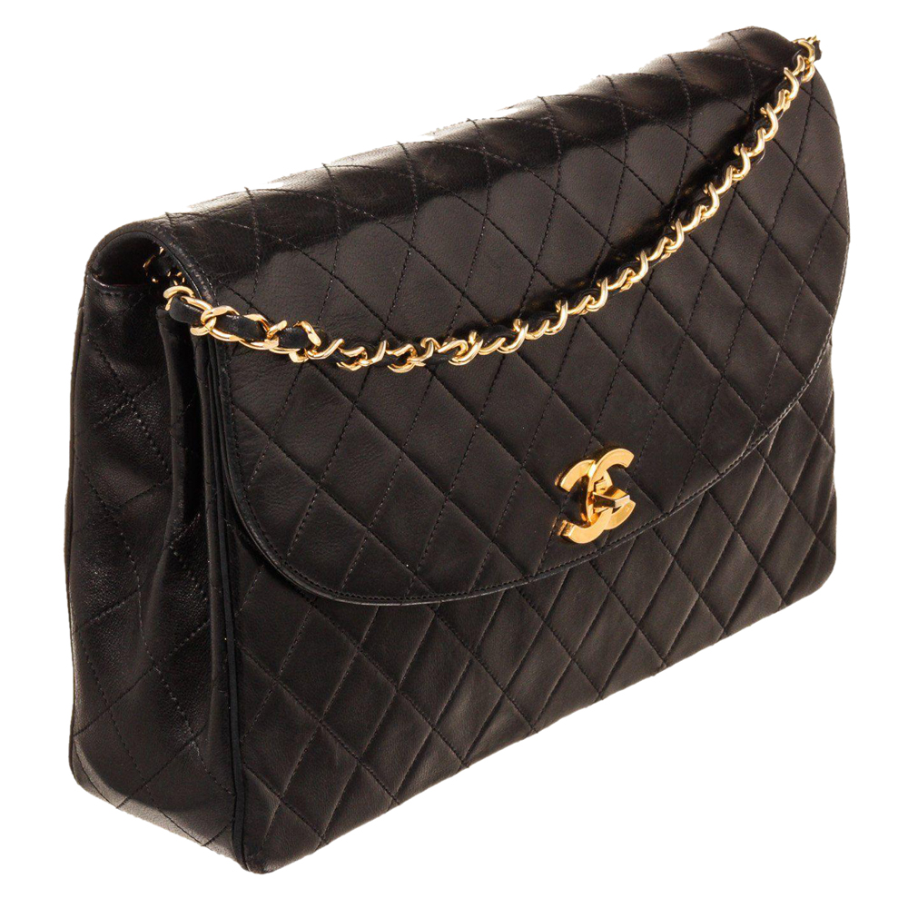 

Chanel Black Quilted Leather Vintage Flap Bag