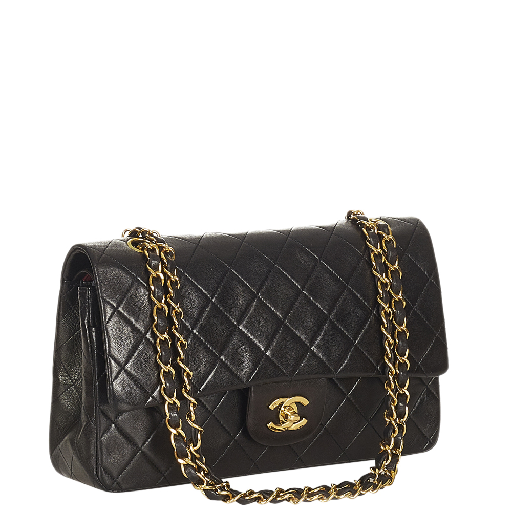 

Chanel Black Lambskin Leather Classic Double Flap Bag