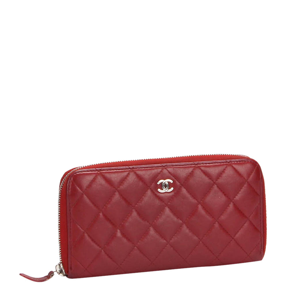 

Chanel Red CC Matelasse Leather Long Wallet