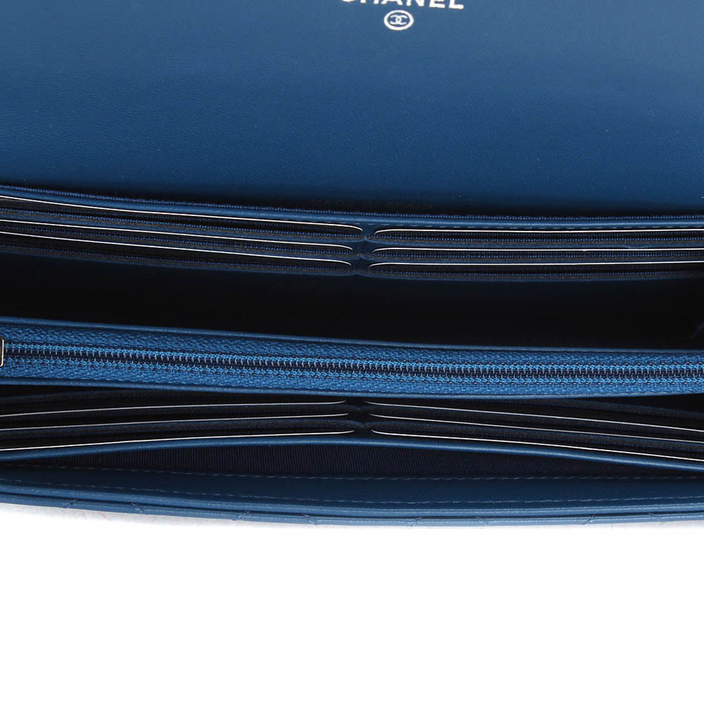 

Chanel Blue Matelasse Leather Long Wallet