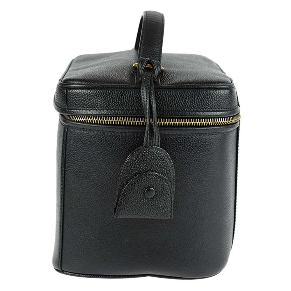 

Chanel Black Leather Vanity Case Clutches