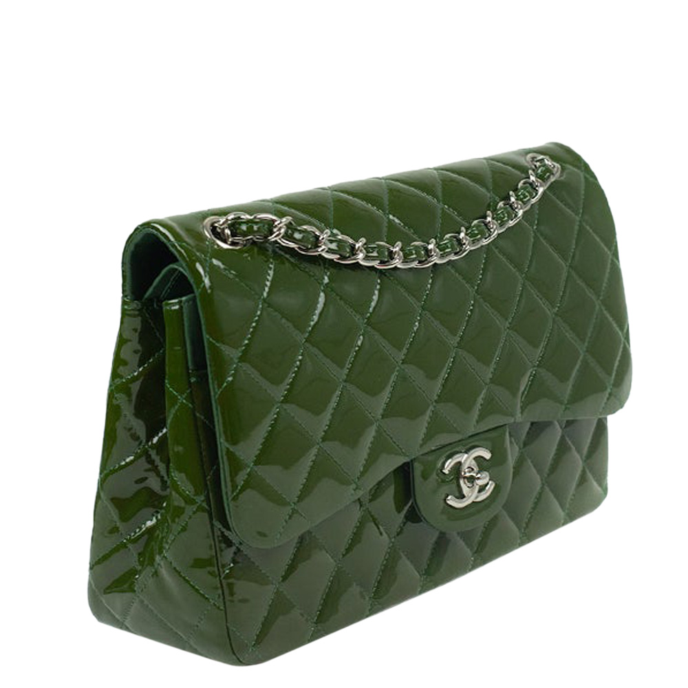 

Chanel Green Patent Leather Timeless Shoulder Bag
