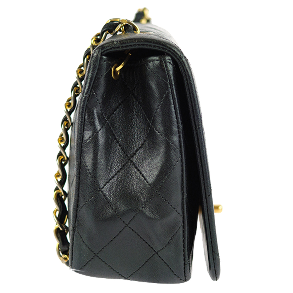 

Chanel Black Leather Vintage Single Flap Bag