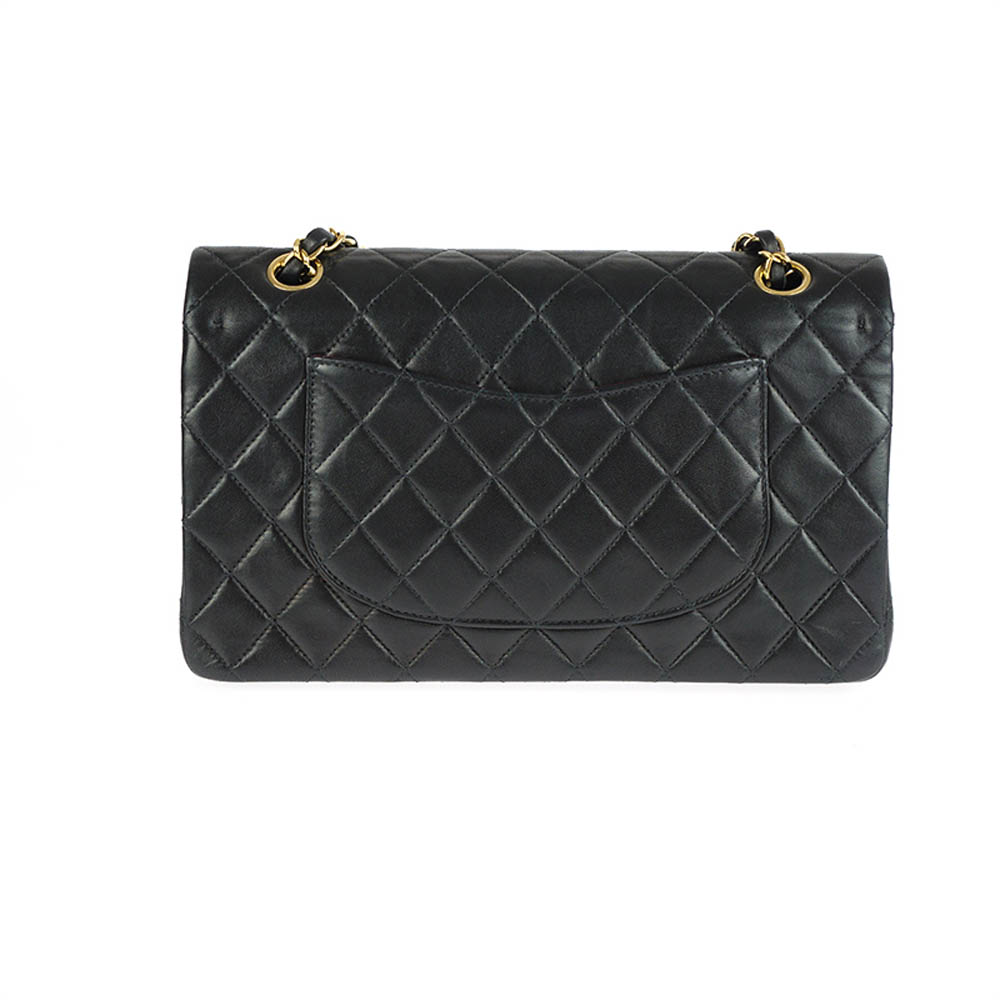 

Chanel Black Leather Double Flap Shoulder Bag
